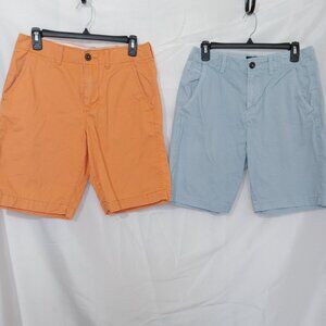 Y2K American Eagle Mens Shorts Lot Size 28 Orange Blue Chino Classic Preppy Golf